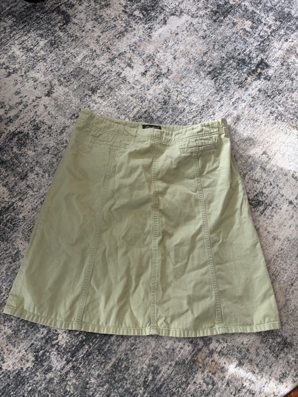 Eddie Bauer A-Line Cotton Blend Skirt in Soft Sage Green